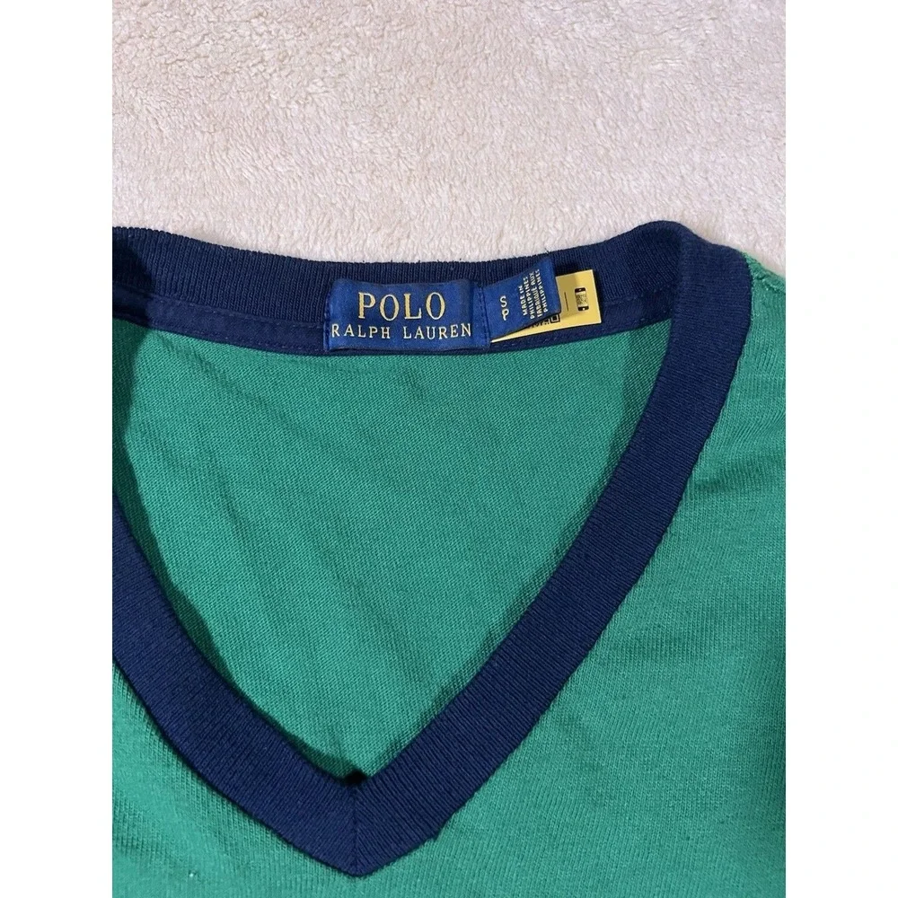 Polo Ralph Lauren New York State Champs #67 Size S V-Neck Shirt Repro Classic